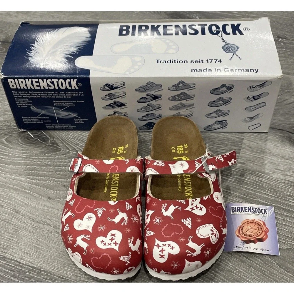 NEW Birkenstock Maria Kinder Kids Shoes Size 29 / C11 Reindeer Heart‎ Slip On